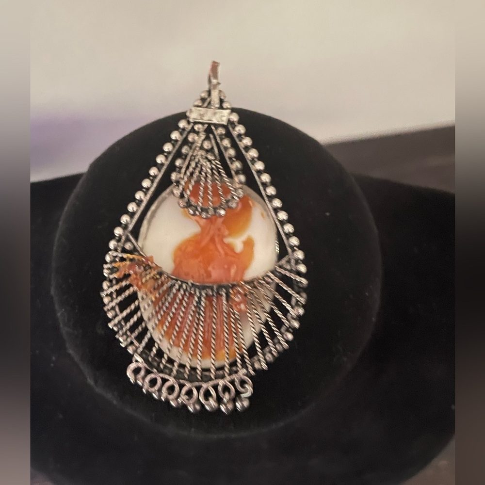 Vintage Silver and Purple Pendant - Picture 2 of 3